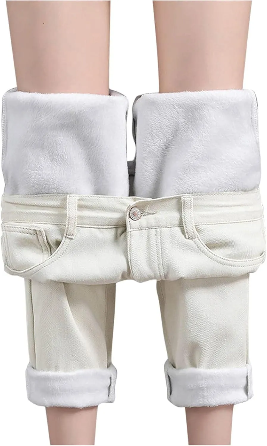 Fleece Lined Leggings Women Winter Warm Athletic Jogger Soft Thermal Hiking Yoga Pants Lounge Pants Fluffy Sleepwear