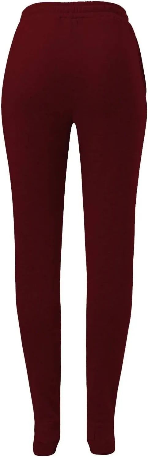 Fleece Lined Pajamas Pants for Women Soft Thermal Elastic Waist Joggers Sweatpant Baggy Loungewear Trousers with Feet