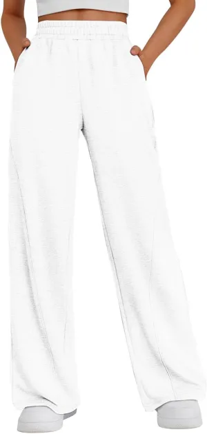 Fleece Sweatpants Women Comfy Soft High Waisted Joggers Baggy Sweatpants Athletic Elastic Waist Pants