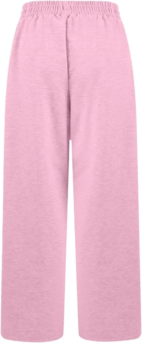 Fleece Sweatpants Women Comfy Soft High Waisted Joggers Baggy Sweatpants Athletic Elastic Waist Pants