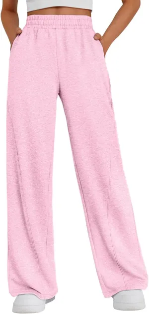 Fleece Sweatpants Women Comfy Soft High Waisted Joggers Baggy Sweatpants Athletic Elastic Waist Pants