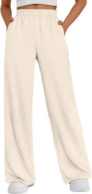 Fleece Sweatpants Women Comfy Soft High Waisted Joggers Baggy Sweatpants Athletic Elastic Waist Pants