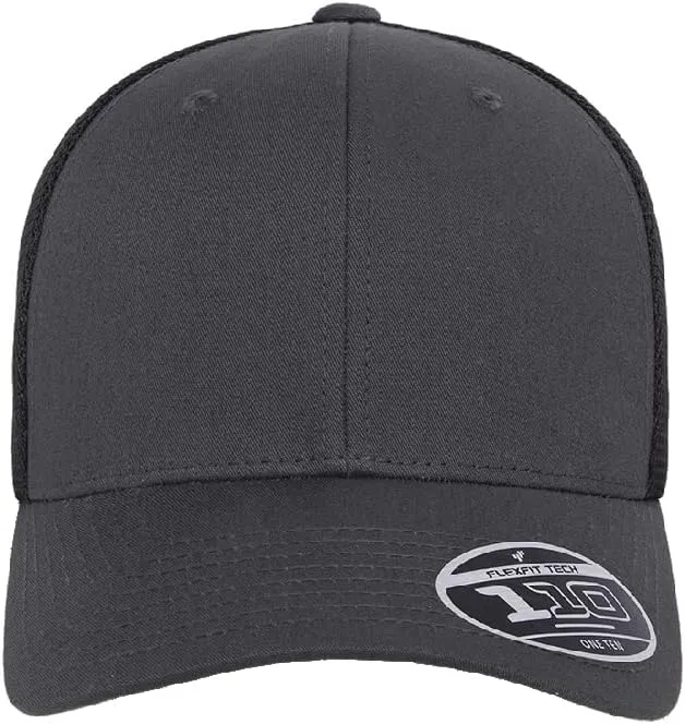 Flexfit 110M Mesh Trucker Mid-Profile Breathable Mesh Back Adjustable Snapback Cap | Bulk Pack Available