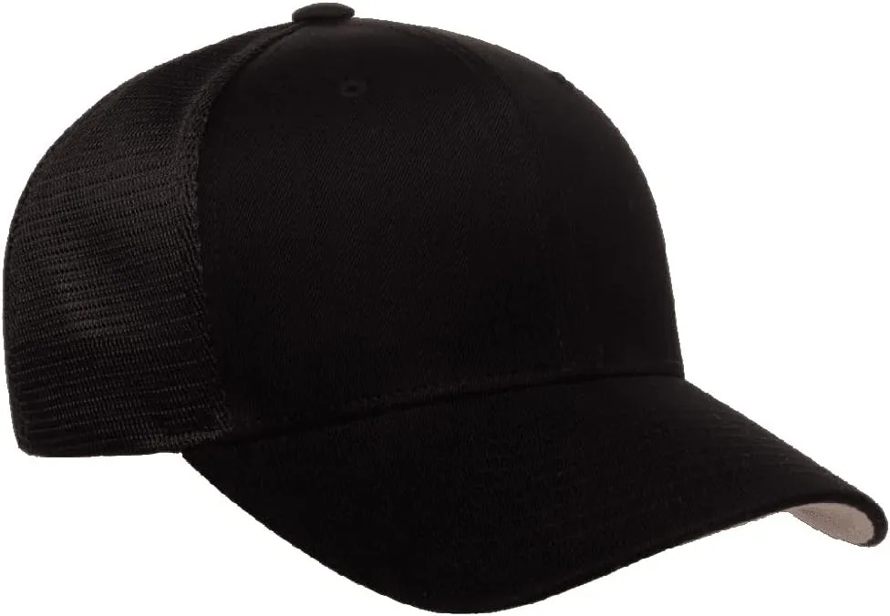 Flexfit 110M Mesh Trucker Mid-Profile Breathable Mesh Back Adjustable Snapback Cap | Bulk Pack Available