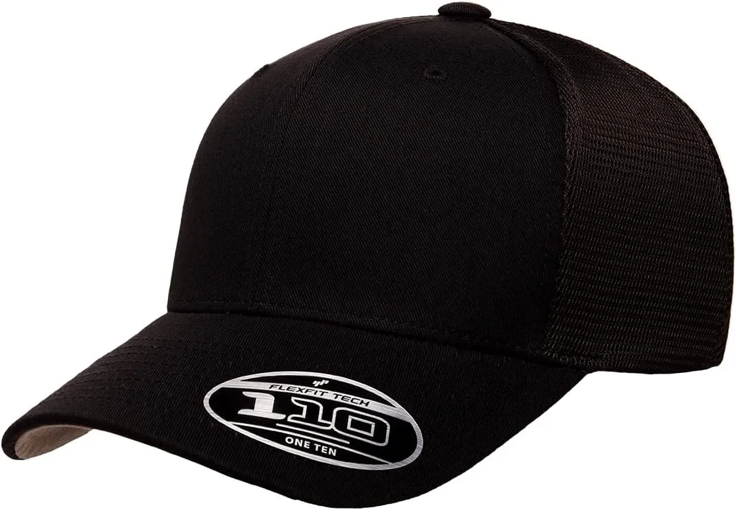 Flexfit 110M Mesh Trucker Mid-Profile Breathable Mesh Back Adjustable Snapback Cap | Bulk Pack Available