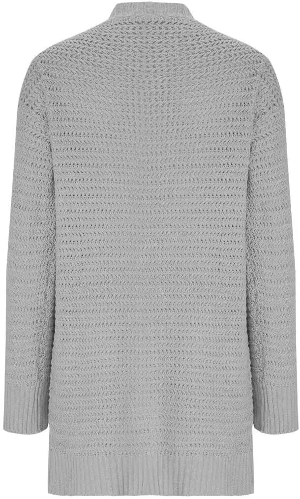 FMCHICO Women's 2024 Fall Long Batwing Sleeve Open Front Chunky Knit Cardigan Sweater