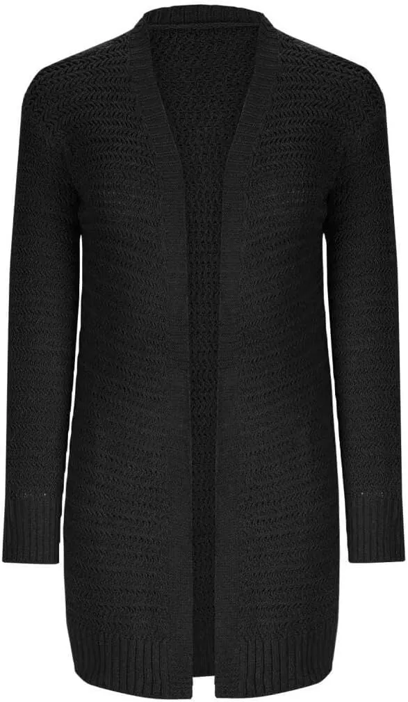 FMCHICO Women's 2024 Fall Long Batwing Sleeve Open Front Chunky Knit Cardigan Sweater