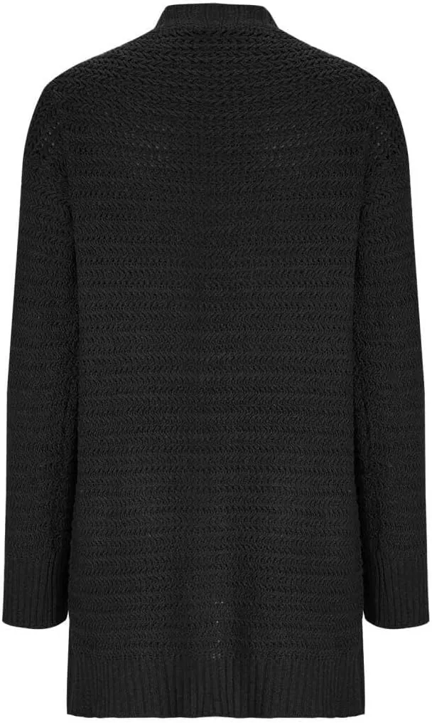 FMCHICO Women's 2024 Fall Long Batwing Sleeve Open Front Chunky Knit Cardigan Sweater