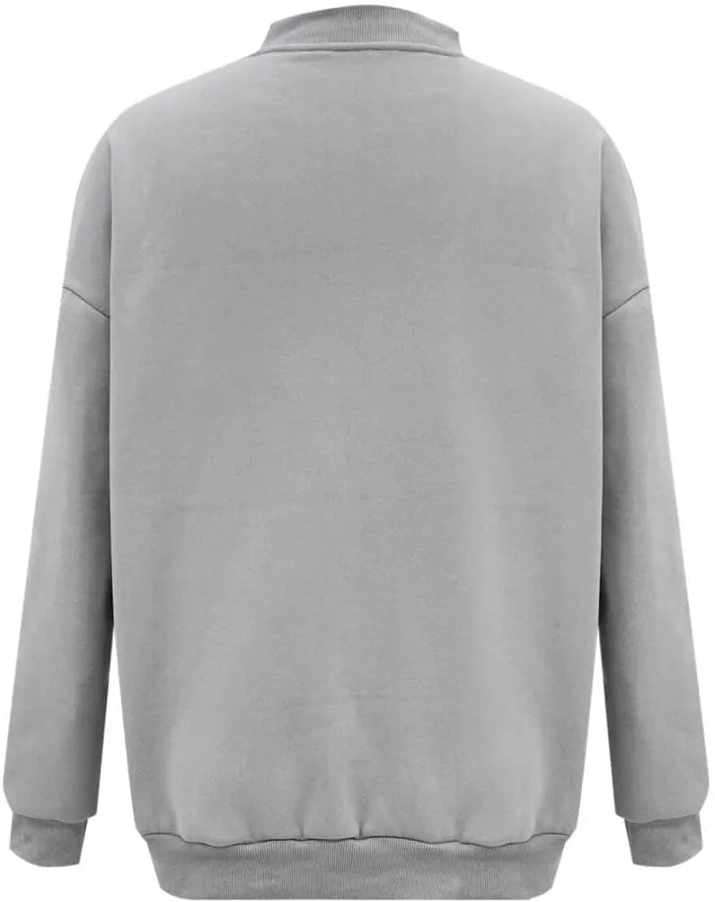 FMCHICO Women's Oversized Full Zip Up Sweatshirts Jacket 2024 Fall Fleece Long Sleeve Hoodies Outfit