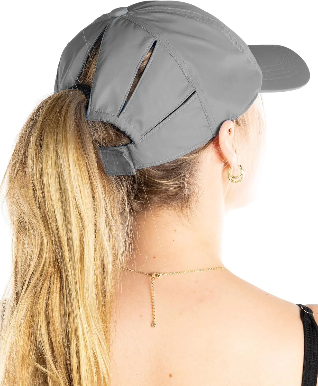 Funky Junque Women's Running Hat with Adjustable Ponytail Hole and Breathable Mesh