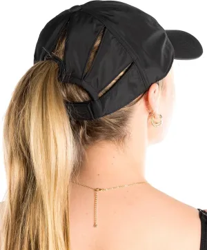 Funky Junque Women's Running Hat with Adjustable Ponytail Hole and Breathable Mesh