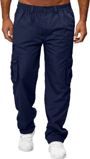 Fxbar Mens Cargo Pants Casual Hiking Pants Joggers Athletic Pants Cotton Loose Straight Sweatpants for Men