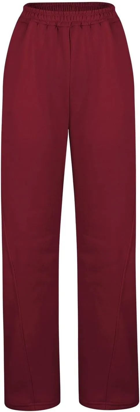 FZVYD Women's Wide Leg Sweatpants Baggy Straight Leg Lounge Pants Fall Outfits Athletic Joggers Casual Trousers with Pockets