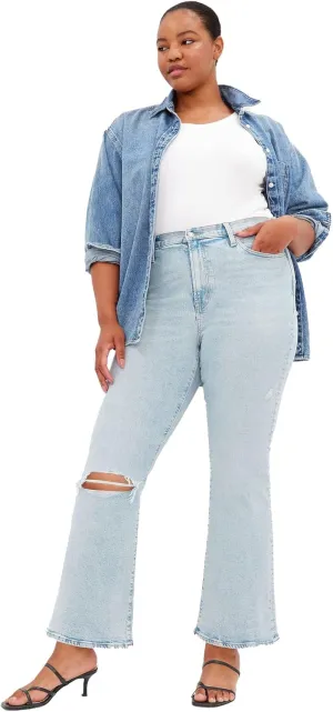GAP Womens High Rise Flare Jeans, Light Wash, 24 Short US