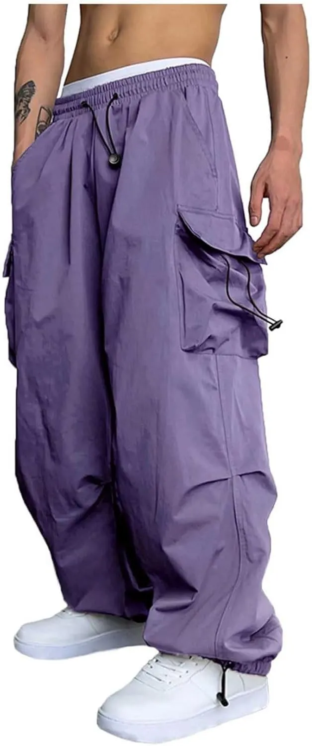 generic Men Pants Casual Summer Wide Leg Trousers Mens Cotton Linen Comfy Baggy Pants Fashoin Solid Elastic Wasit Loungewear