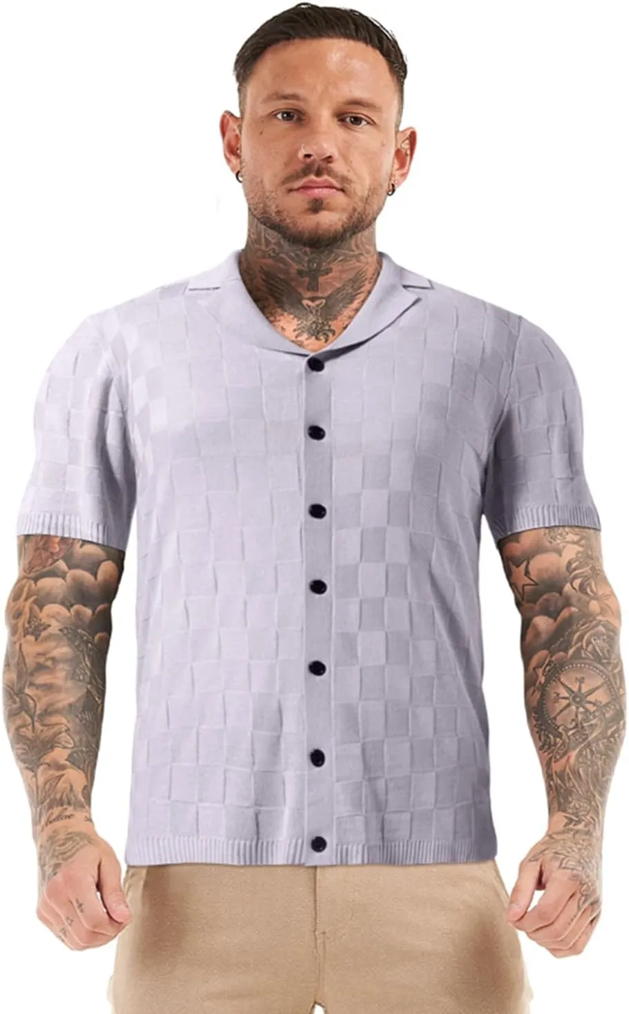 GINGTTO Men's Polo Shirts Short Sleeve Slim Fit Lightweight Knit T Shirts
