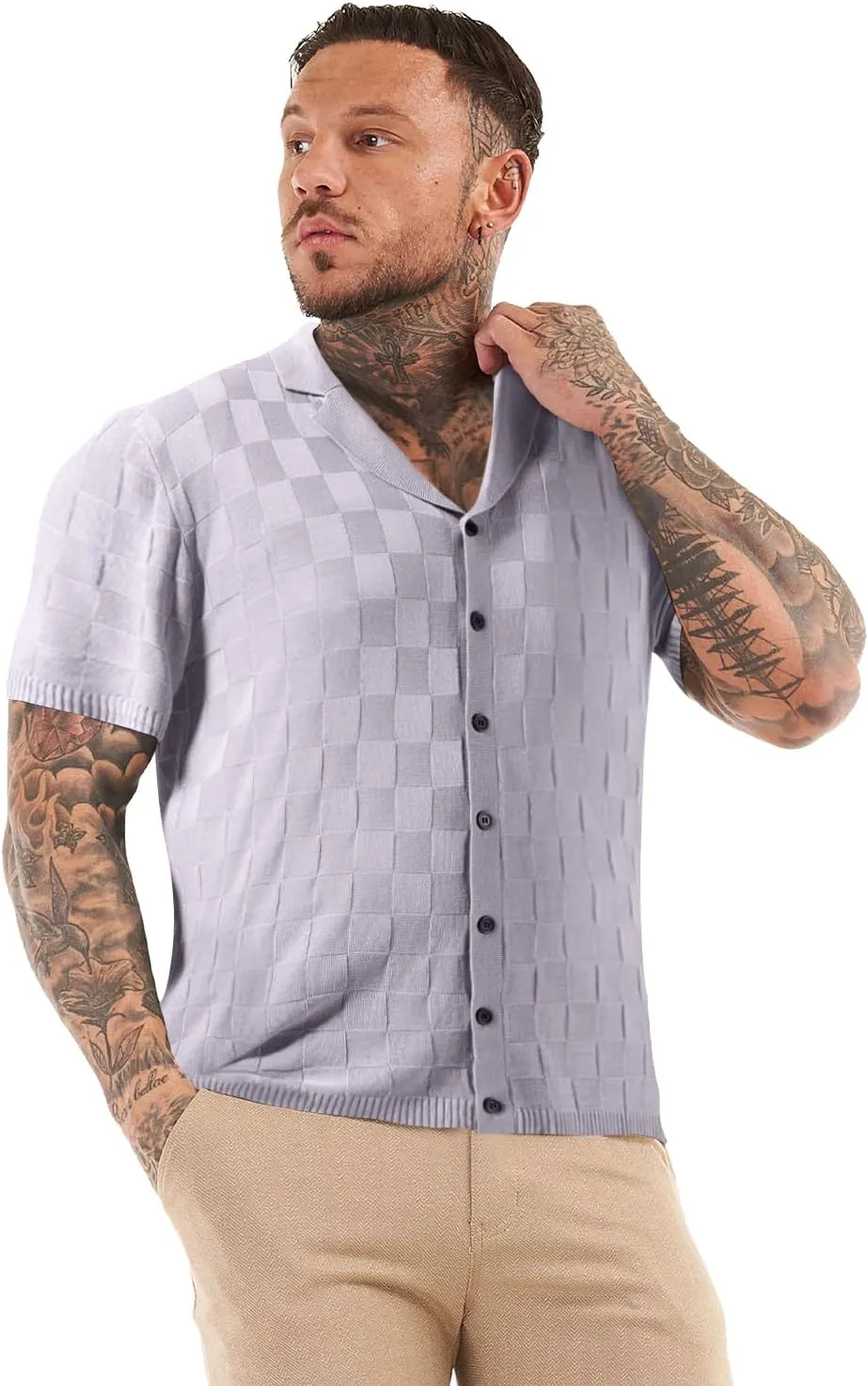 GINGTTO Men's Polo Shirts Short Sleeve Slim Fit Lightweight Knit T Shirts