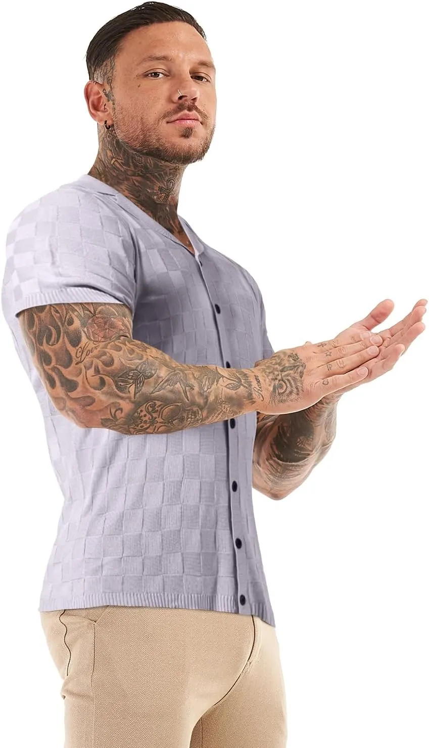 GINGTTO Men's Polo Shirts Short Sleeve Slim Fit Lightweight Knit T Shirts