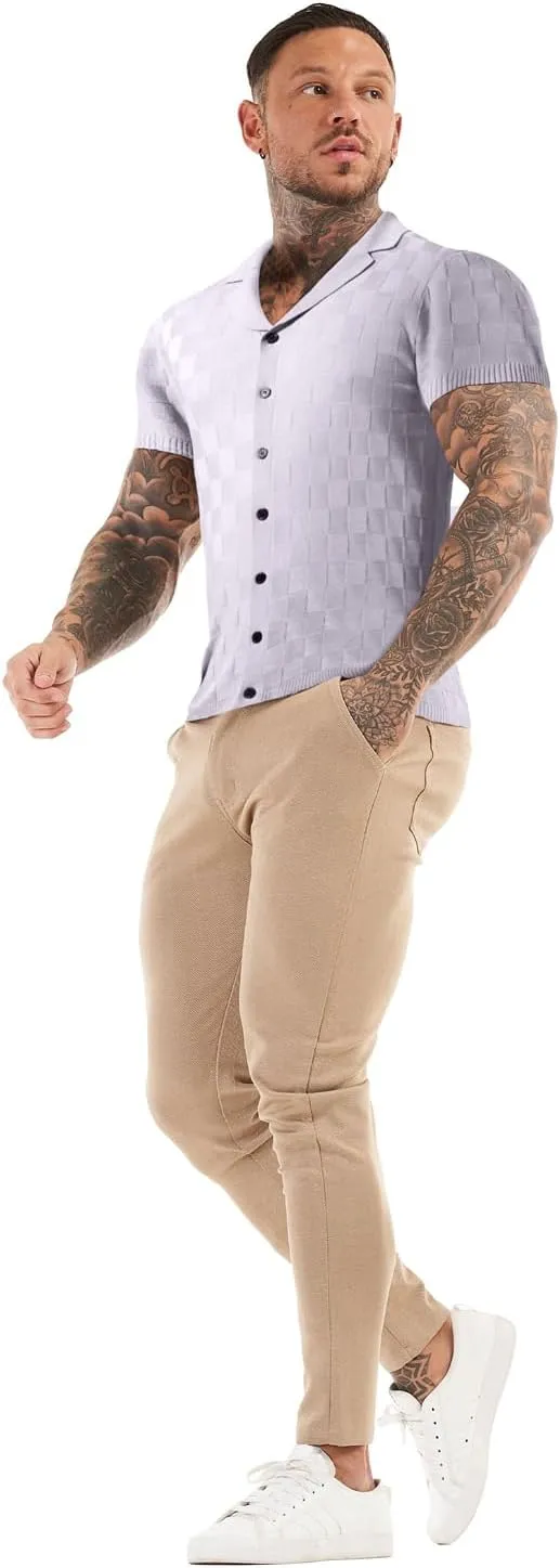 GINGTTO Men's Polo Shirts Short Sleeve Slim Fit Lightweight Knit T Shirts