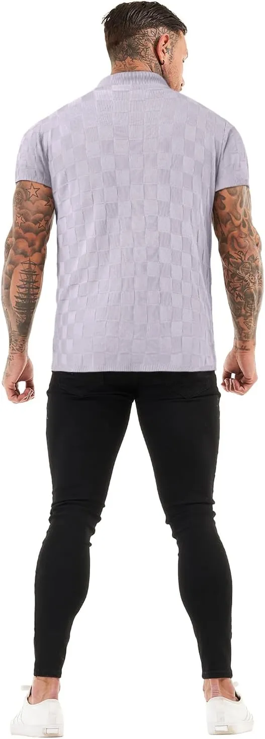GINGTTO Men's Polo Shirts Short Sleeve Slim Fit Lightweight Knit T Shirts