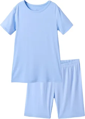 Girls Boys Pajamas Set Soft Short Sleeve Sleepwear Unisex Toddler Snug Fit Shorts Kids 2 Piece Pjs 2T-7Y