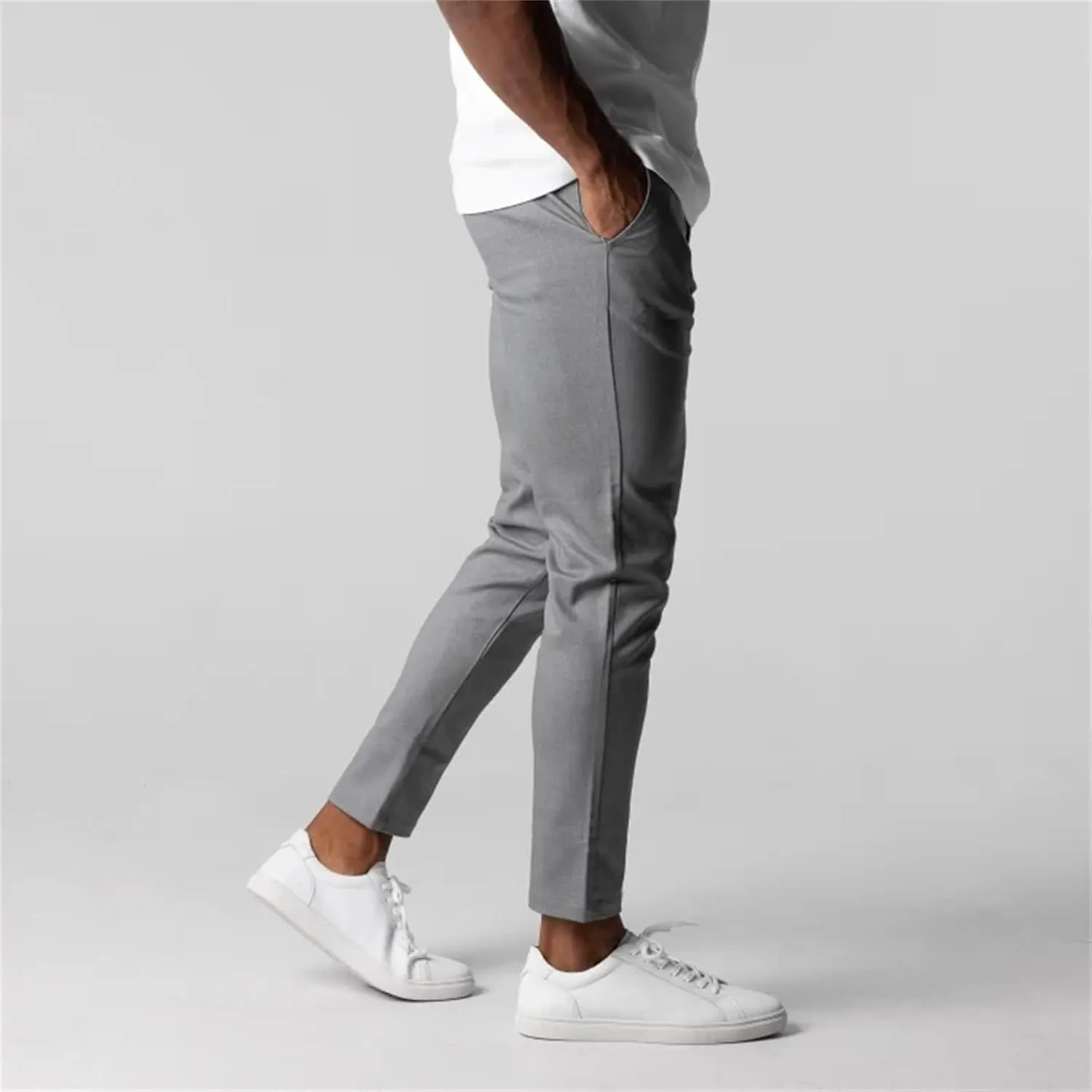Golf Pants Men Slim Fit Muscle Elastic Trousers Business Breathable Classic Stretch Casual Suit Pants with Pockets