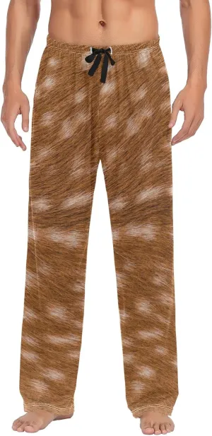 GuoChe Mens Deer Fur Texture Pajama Bottoms Pajama Pants for Men Lounge Pants L