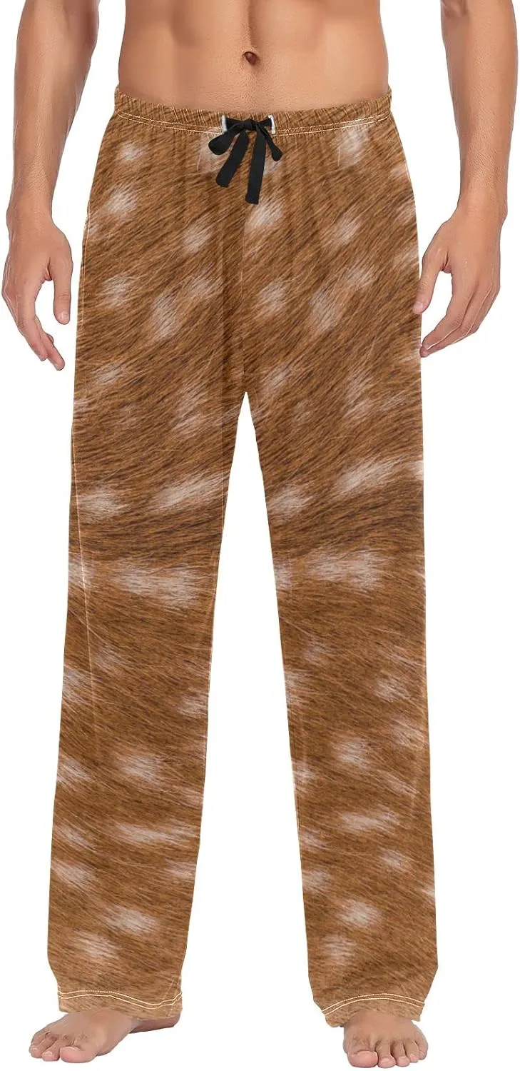 GuoChe Mens Deer Fur Texture Pajama Bottoms Pajama Pants for Men Lounge Pants L