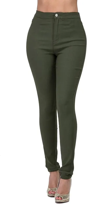 High Waisted Jeans for Women, Colored Skinny Slim Fit Stretch Casual Denim Pants Basic Solid Business Work Jeans