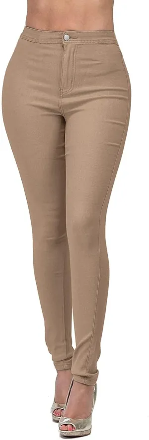 High Waisted Jeans for Women, Colored Skinny Slim Fit Stretch Casual Denim Pants Basic Solid Business Work Jeans