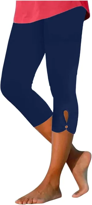 hlysgo Capri Leggings for Women 2024 Summer Lightweight Capris High Waisted Casual Workout Yoga Pants Beach Cropped Pants