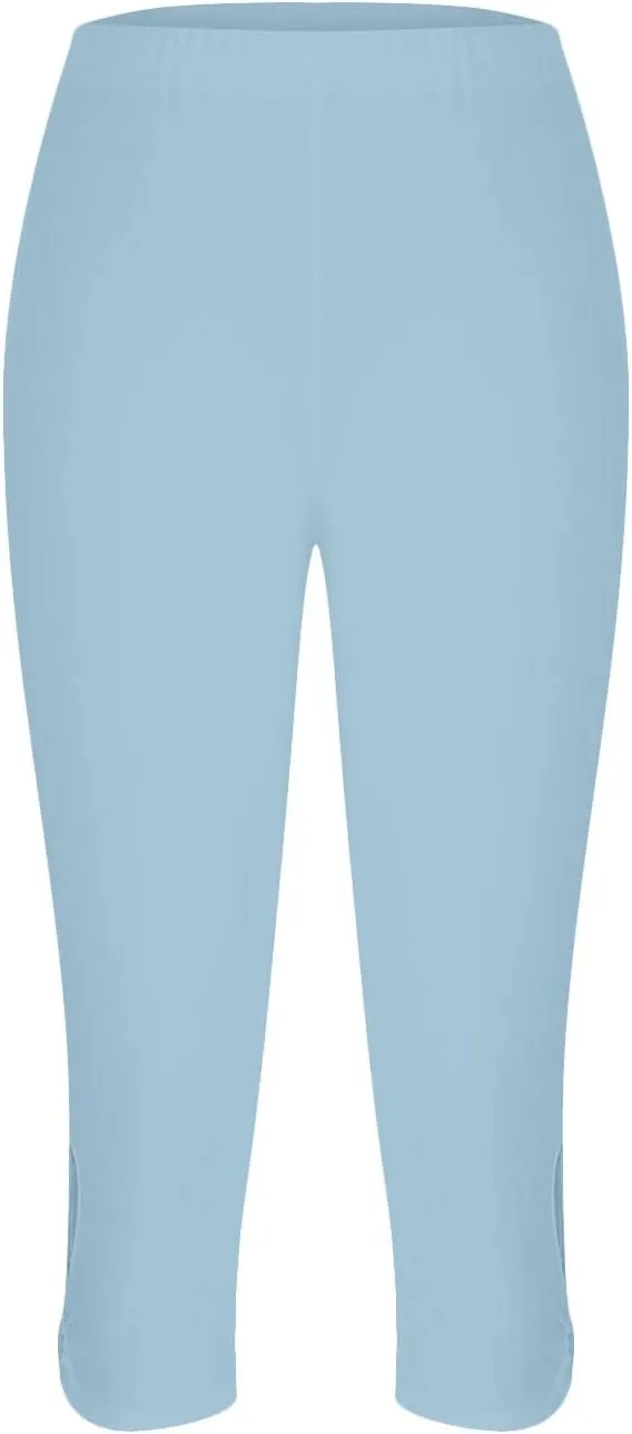 hlysgo Capri Leggings for Women 2024 Summer Lightweight Capris High Waisted Casual Workout Yoga Pants Beach Cropped Pants
