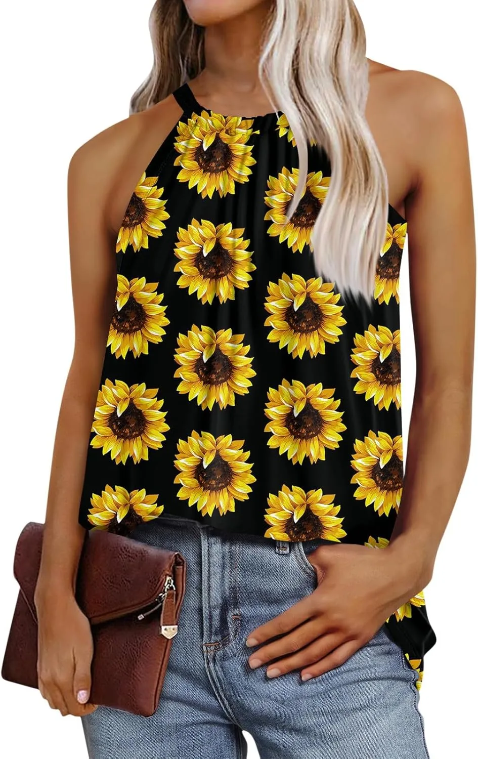HTHLVMD Fashion Summer Plus Size Blouse for Women Loungewear Sleeveless Crewneck Camisole Women Sexy Casual Camisole