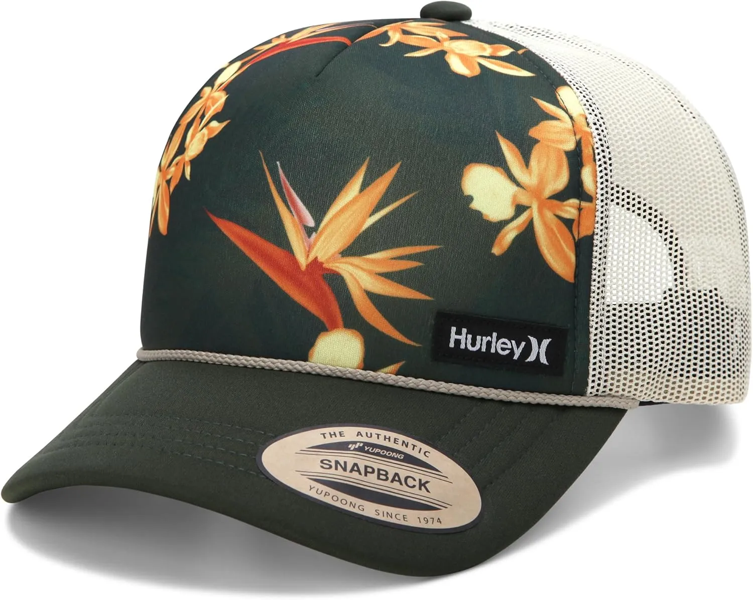 Hurley Men's Rincon Trucker Hat - Breathable Mesh Sides, Curved Bill, Adjustable Snap Closure - Trucker Hats for Men
