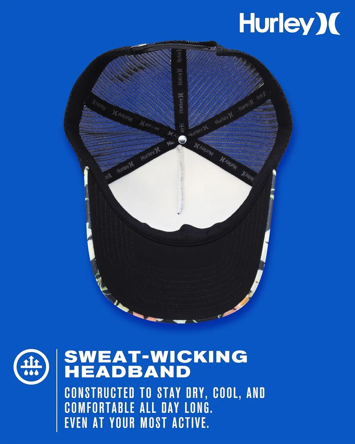 Hurley Women's Trucker Hat - Breathable Mesh Adjustable Snapback Baseball Cap