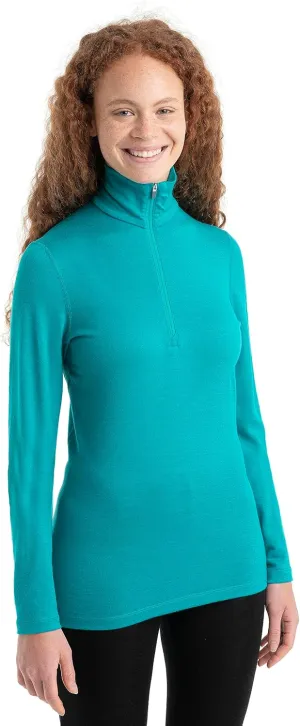 Icebreaker Merino Women's 200 Oasis Long Sleeve Thermal Cold Weather Half Zip Base Layer Top