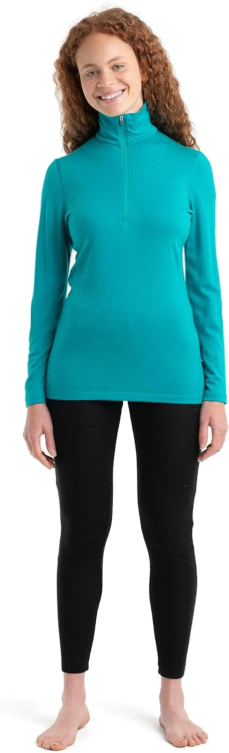 Icebreaker Merino Women's 200 Oasis Long Sleeve Thermal Cold Weather Half Zip Base Layer Top