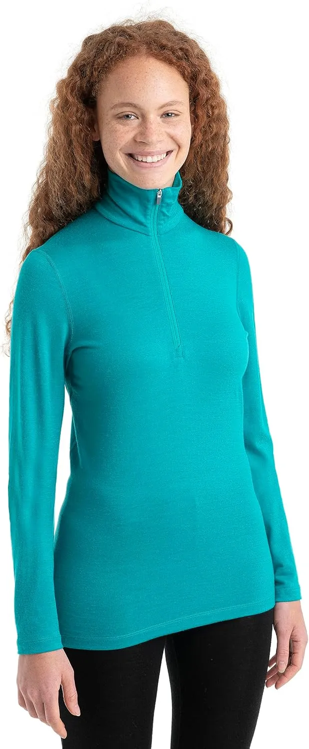 Icebreaker Merino Women's 200 Oasis Long Sleeve Thermal Cold Weather Half Zip Base Layer Top