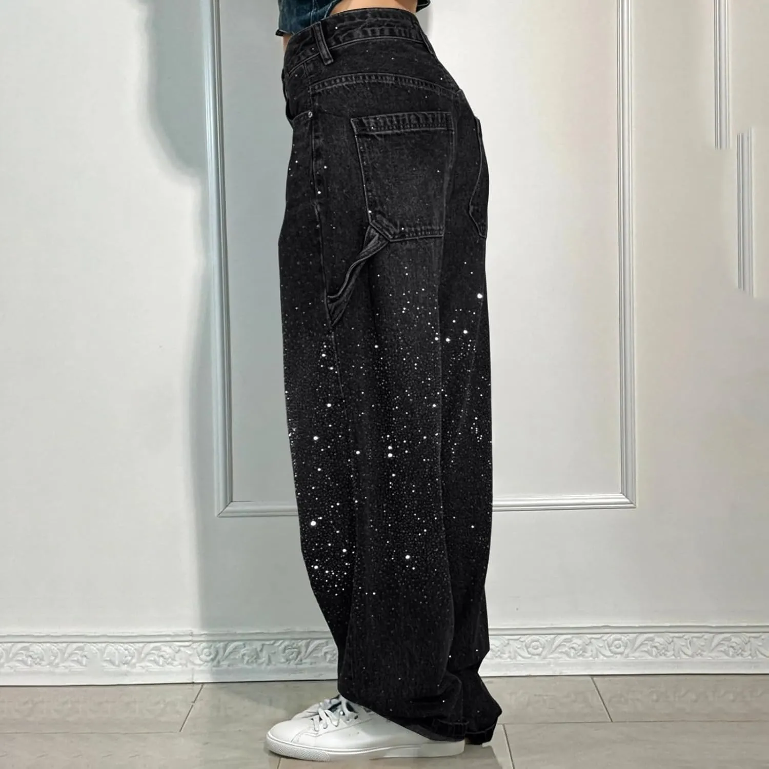 Jeans for Women Petite Straight Fit Denim Pants Soft Summer High Waist Comfy Jeans with Pockets