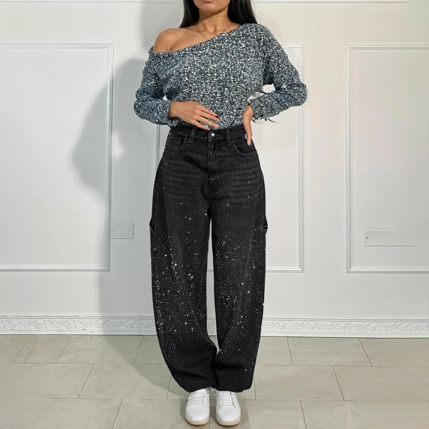 Jeans for Women Petite Straight Fit Denim Pants Soft Summer High Waist Comfy Jeans with Pockets