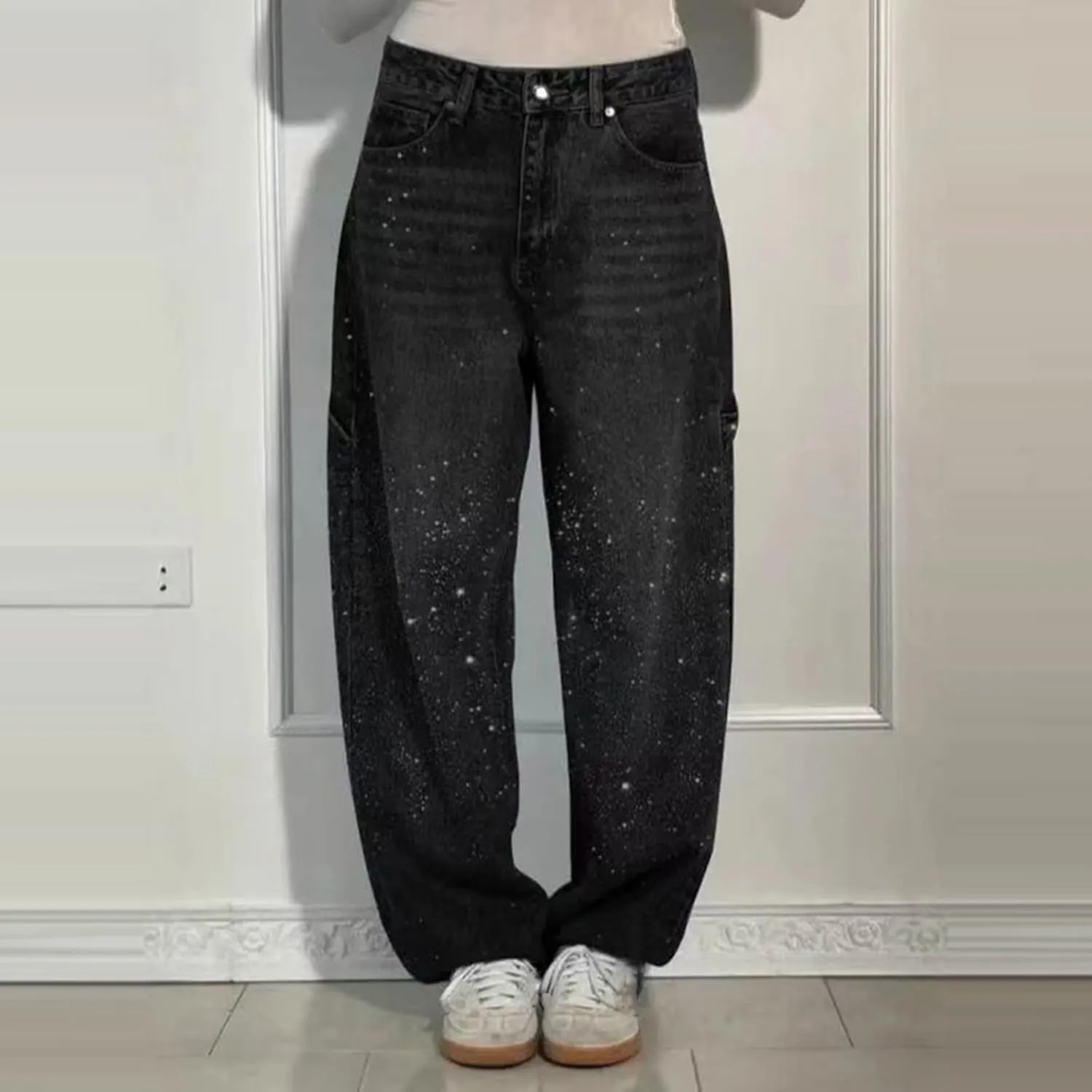 Jeans for Women Petite Straight Fit Denim Pants Soft Summer High Waist Comfy Jeans with Pockets