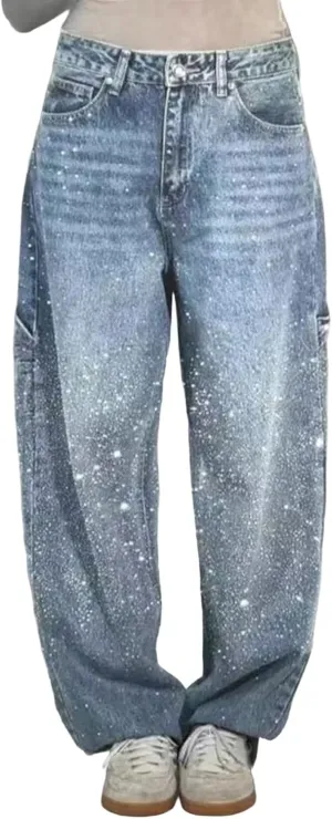Jeans for Women Petite Straight Fit Denim Pants Soft Summer High Waist Comfy Jeans with Pockets
