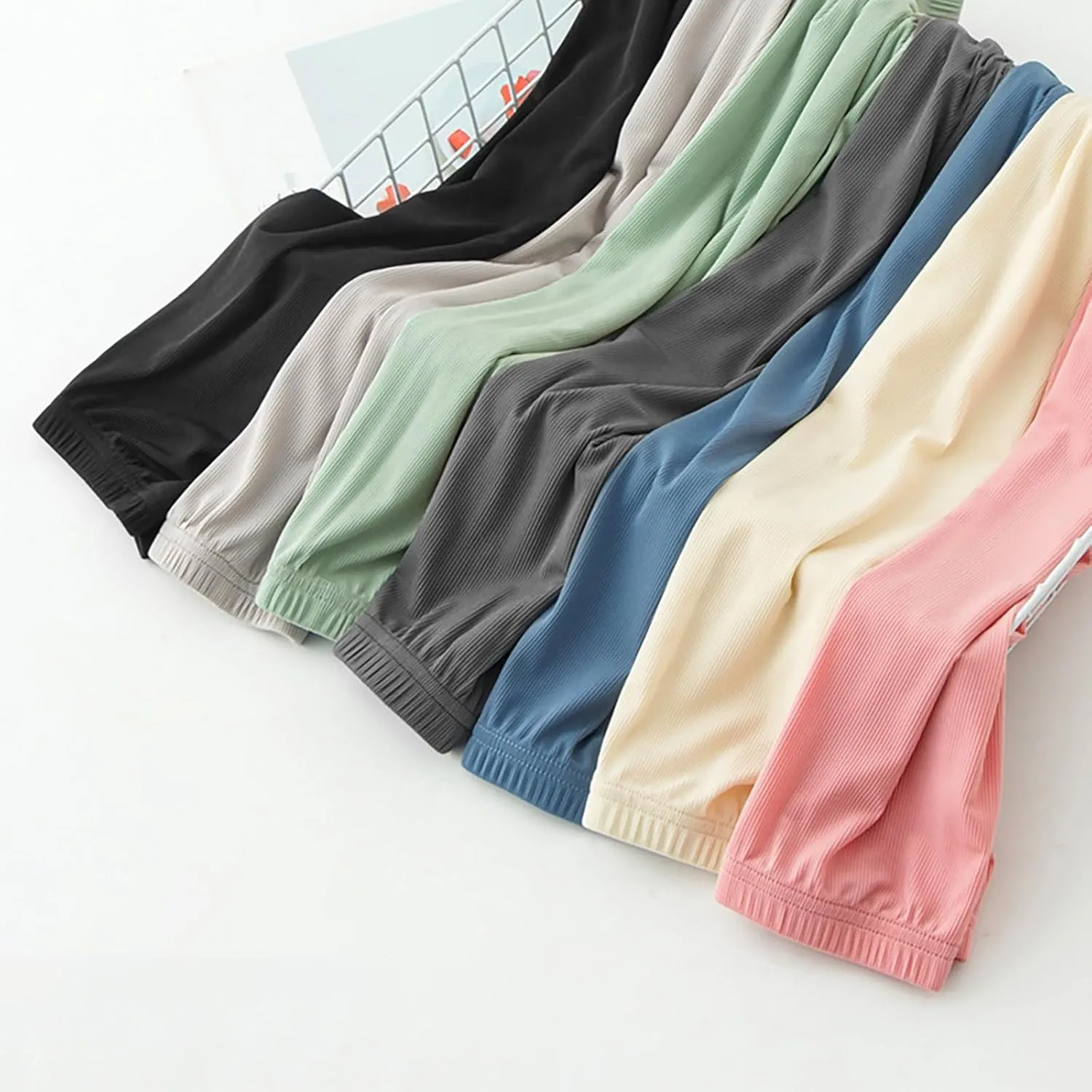 Kids Summer Solid Color Thin Pants Girls Boys Casual Pants Elastic Waist Leisure Trousers Breathable Loose Active Pant