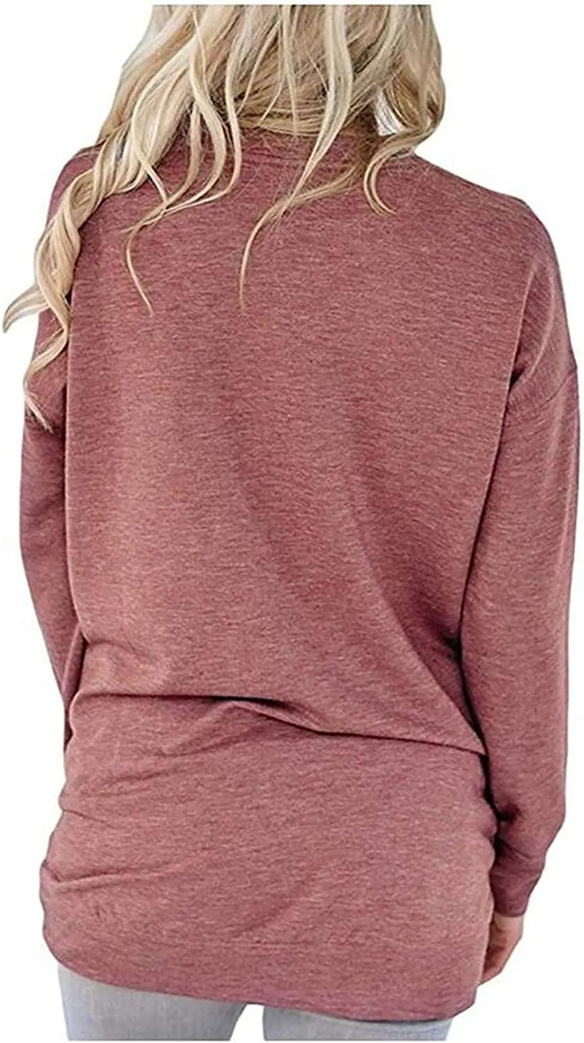 LaLaLa Women's Casual Loose Fit Tunic Tops Long Sleeve Comfy Sweatshirts Pullover T-Shirts Blouses