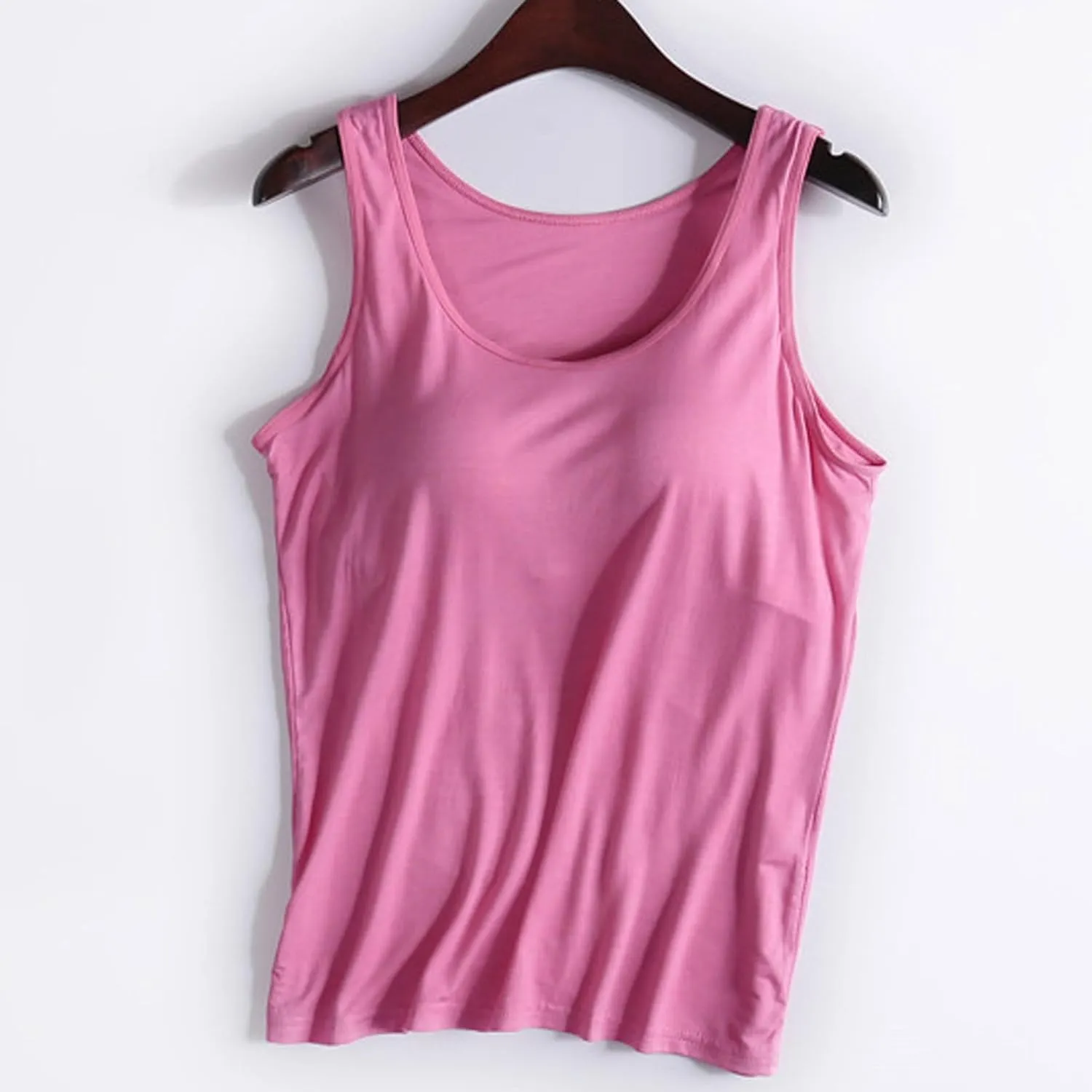 Lastesso Tank Tops with Built in Bras Trendy 2024 Summer Tank Top for Women Casual Loose Fit Sleeveless Shirt Casual Homewear