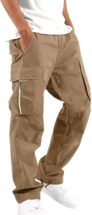 LCMTWX Cargo Pants for Men Casual Jogging Sports Elastic with Pockets Men's Men's Pants Drawstring Joggers