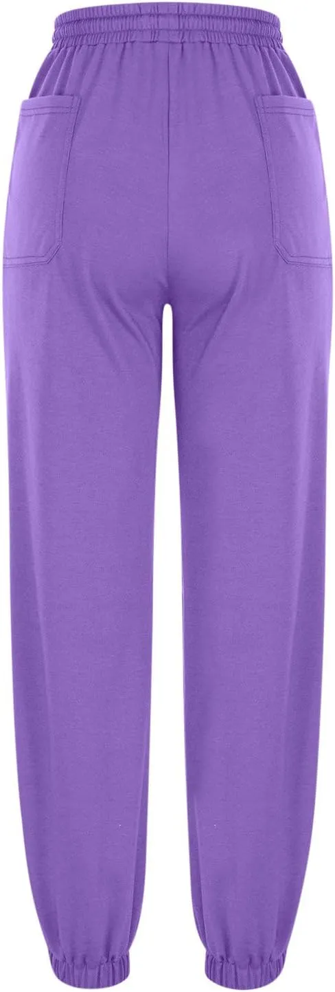 lcziwo Womens Fleece Lined Pants Baggy Wide Straight Leg Pants High Waisted Athletic Jogger Pants Drawstring Loungewear