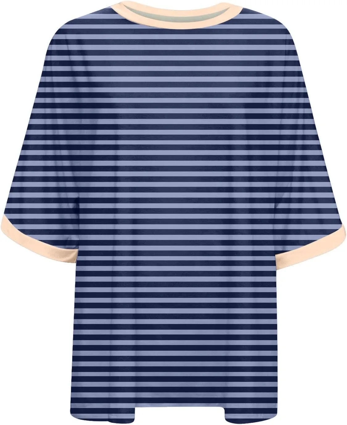 LFEOOST Oversized Tshirts for Women 2024 Casual Short Sleeve Crewneck Summer Y2k Tops Striped Loose Basic Tee Shirts Blouses