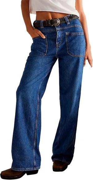 Light Miramar Sweatpants for Women Low Rise Baggy Jeans Loose Fit Boyfriend Straight Wide Leg Stretch Pants