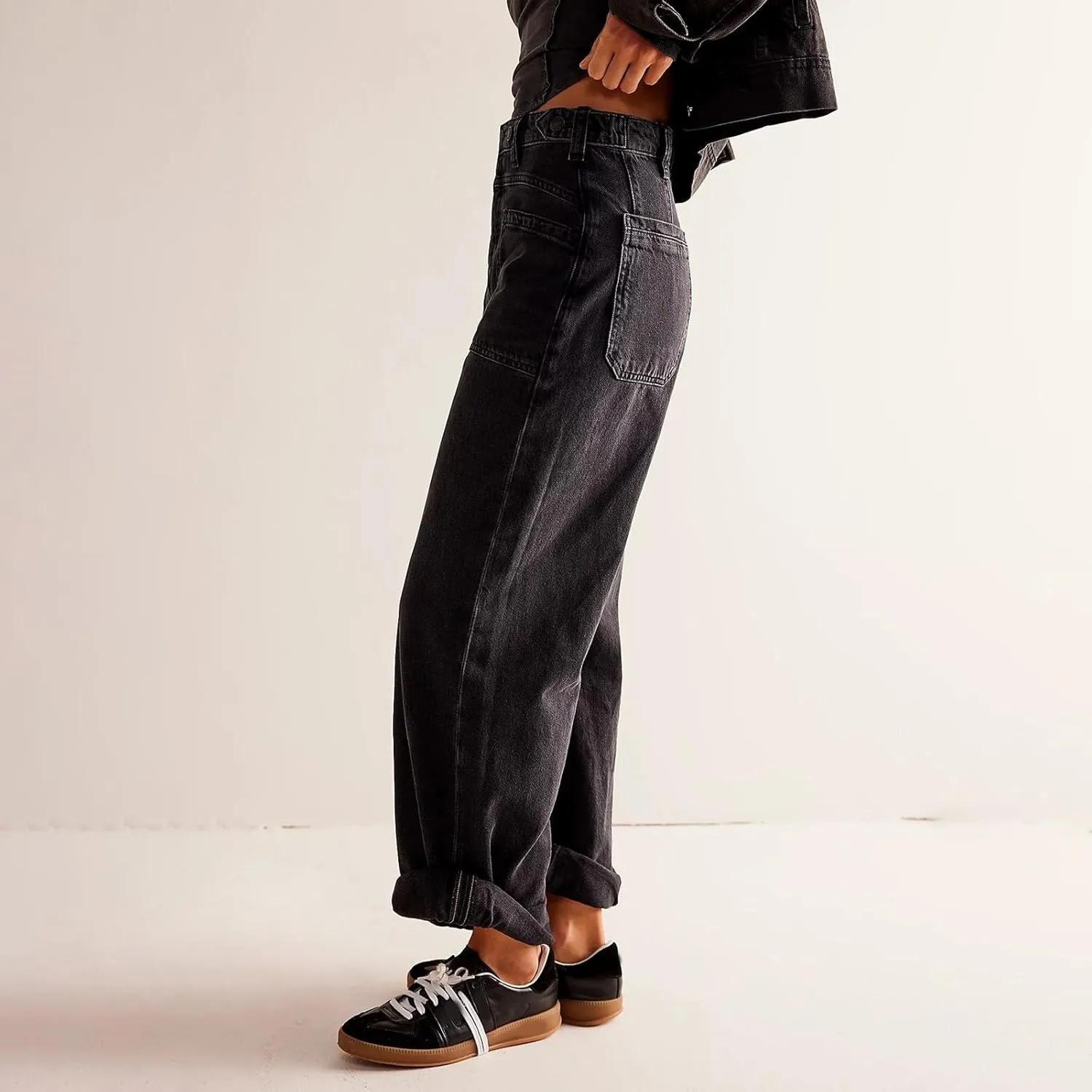 Light Miramar Sweatpants for Women Low Rise Baggy Jeans Loose Fit Boyfriend Straight Wide Leg Stretch Pants